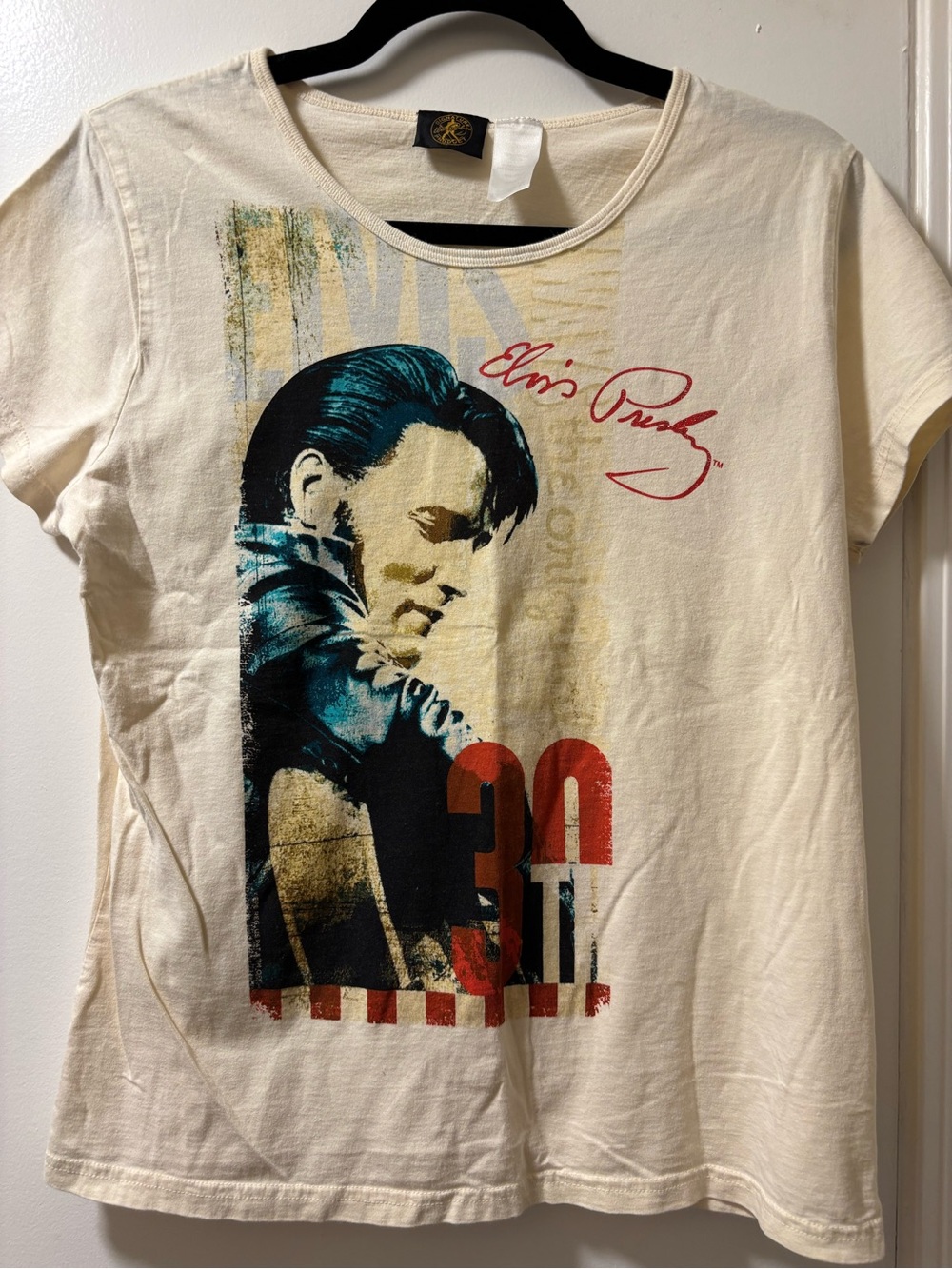 Elvis Presley Cream Graphic Short-Sleeve Tee - vintage